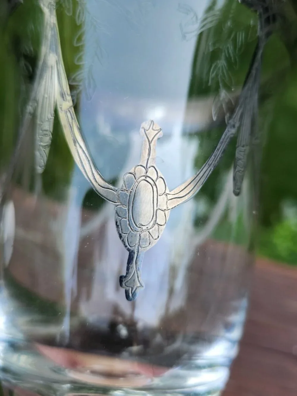 Pair Arte Italica Silver Overlay Laurel Wreath Bowtie Wine Water Goblet Glass 6